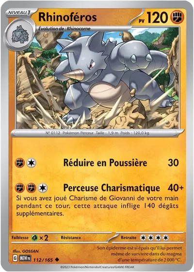 MEW 112 165 Rhinoféros PkmCards fr